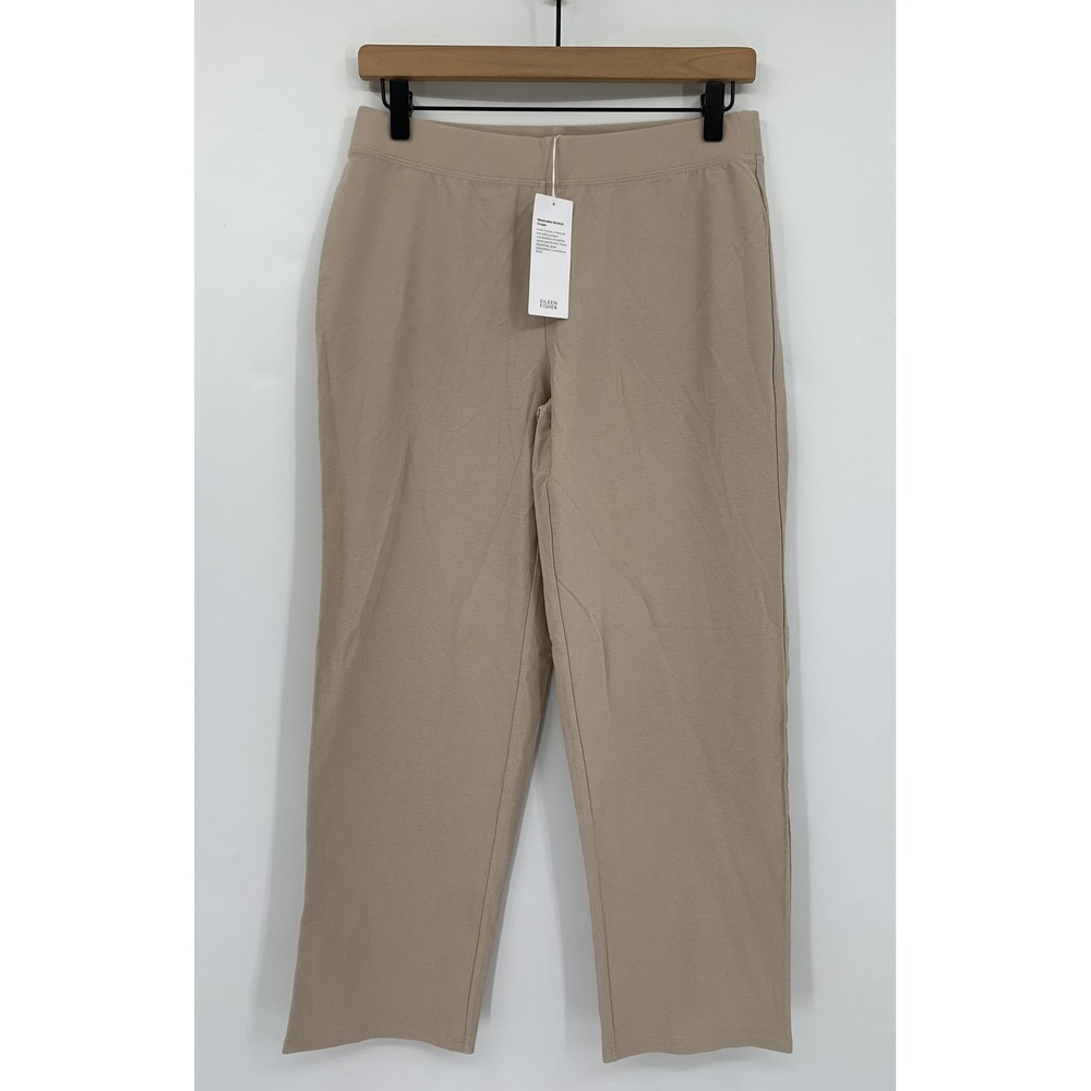 Eileen Fisher Pants Womens Small Petite Beige Washable Stretch Crepe NEW